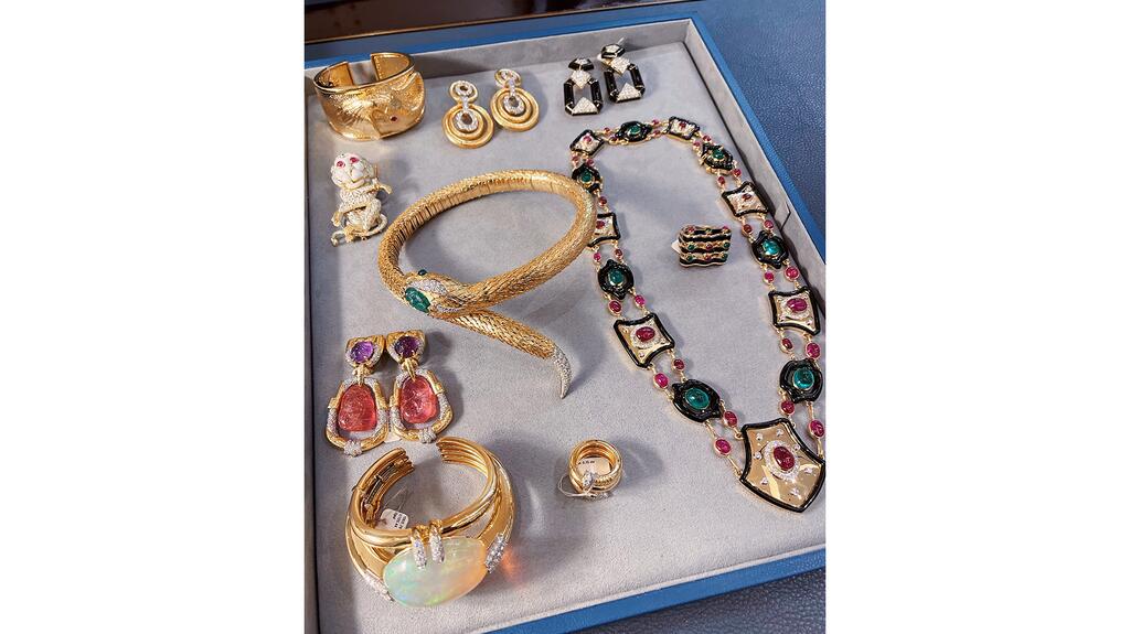 A selection of David Webb jewelry loaned out for HBO’s “The White Lotus” Tray of David Webb jewelry